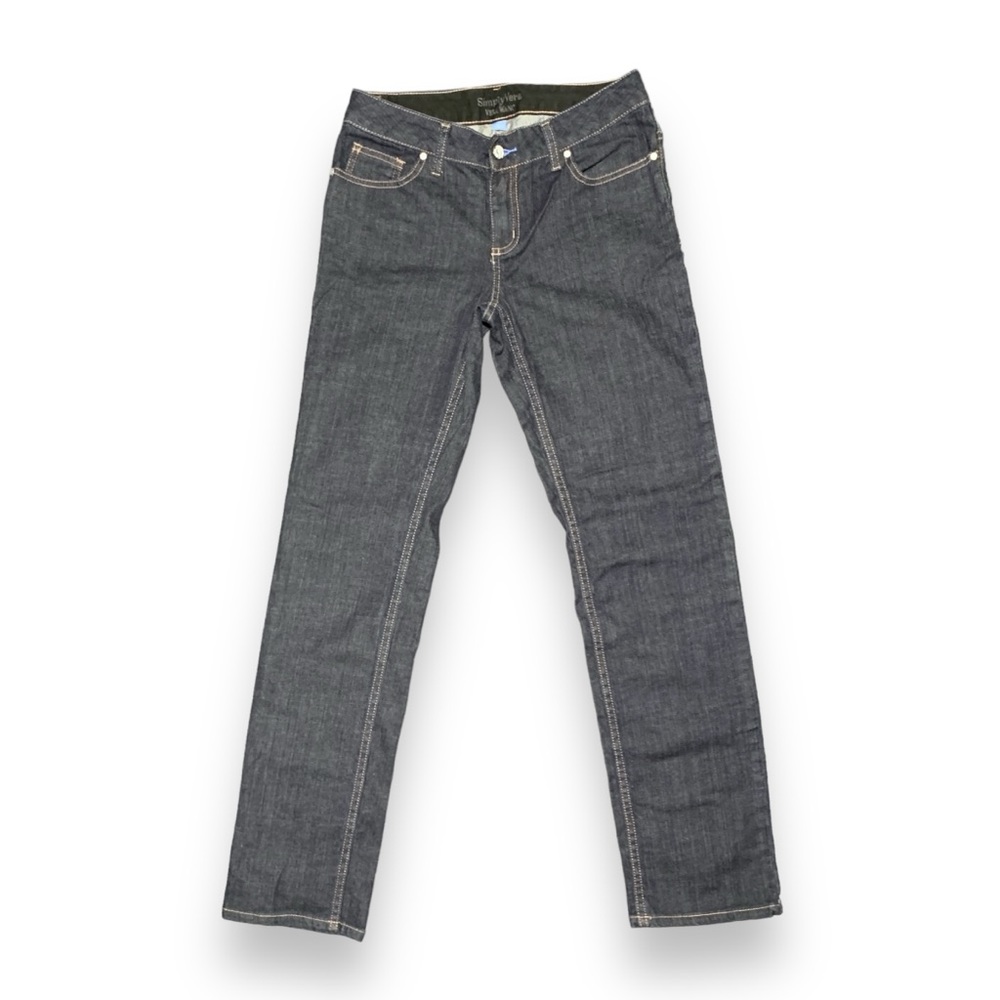 Simply Vera Vera Wang Size 4 Blue Jeans Dark Wash Denim Straight Leg Pants